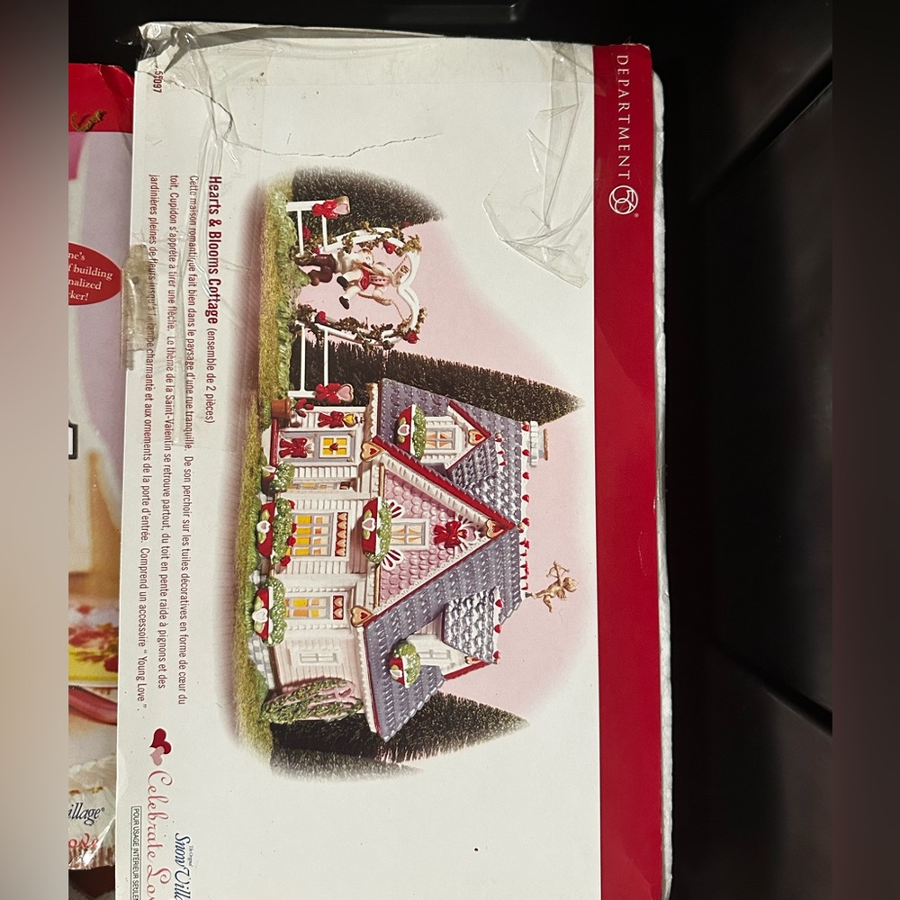 Department 56 Valentine’s Day cottage with swing accessory